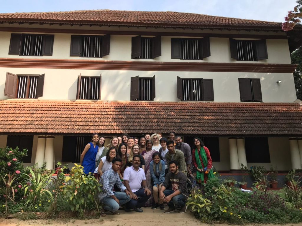 Wellesley Students, Faculty and Hosts, Praxis Institute Retreat Center, Kerela -- Wintersession in India (2019).